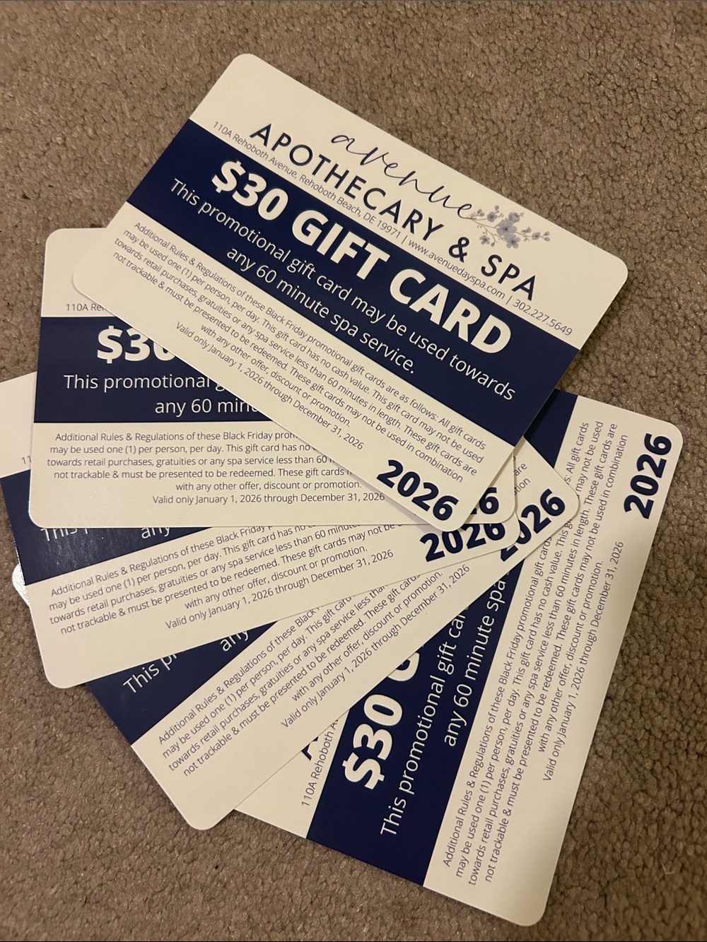 5-$30 Gift Card - Blue & White